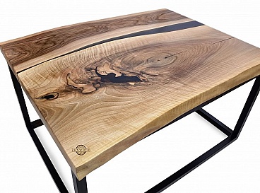 Walnut coffee table-river - ZenWood